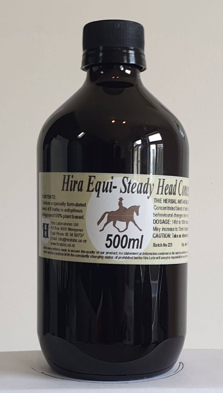 500ml amber bottle contains formulated herbal extract
