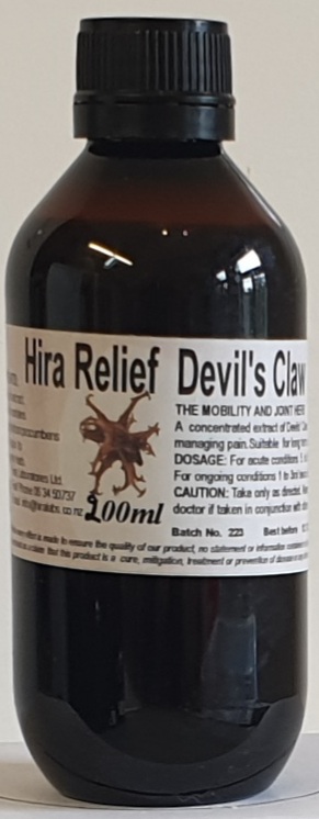 Amber bottle contains 200ml Devil's claw liquid extract