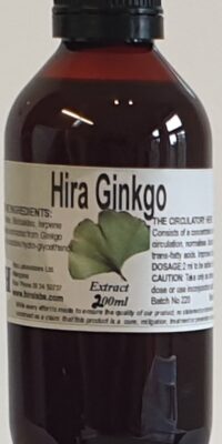 Amber bottle contains 200ml of Ginkgo extract