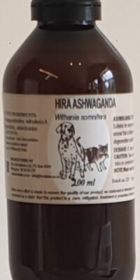 An amber bottle contains 200ml Ashwagandha extract